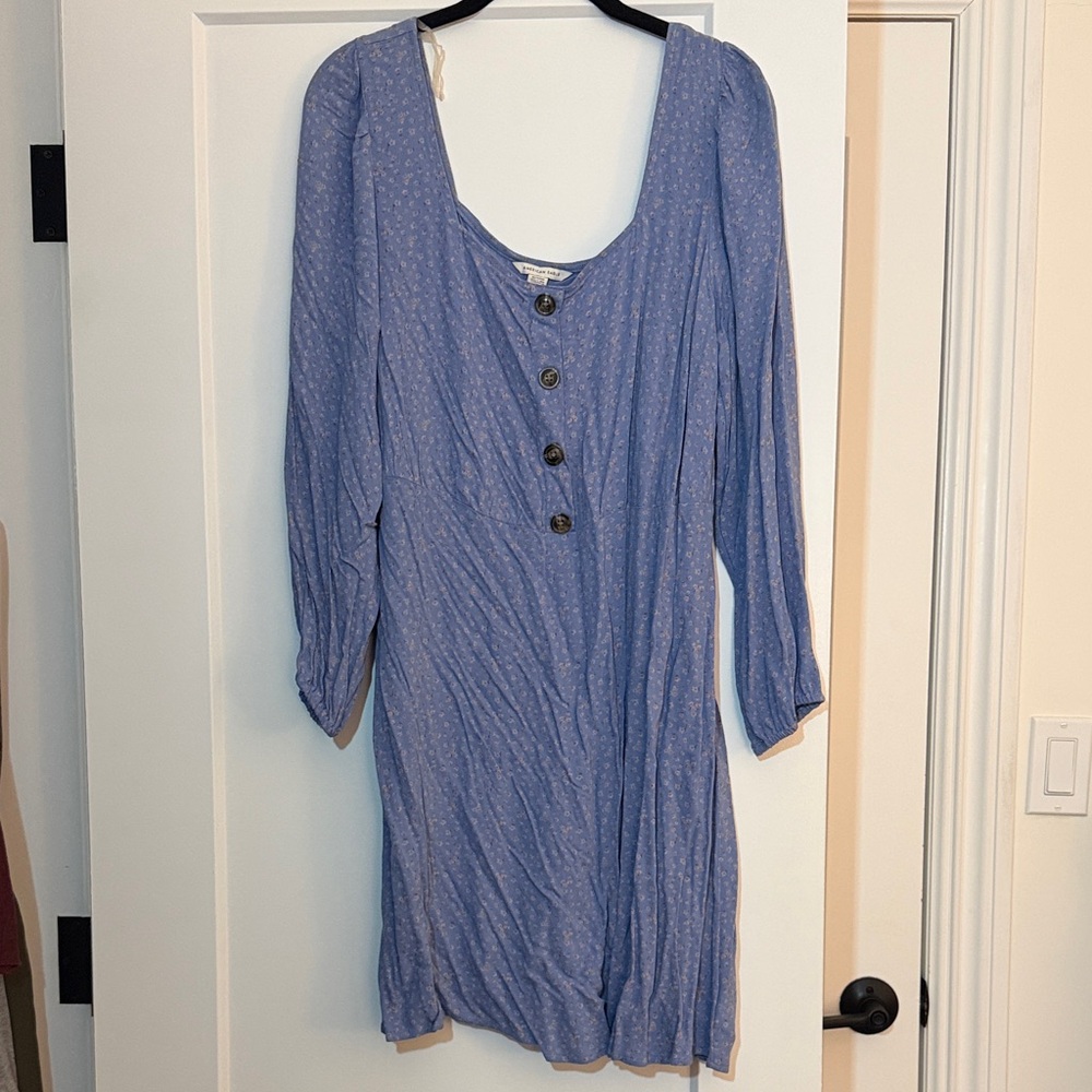 American Eagle Outfitters Long Sleeve Blue Dress